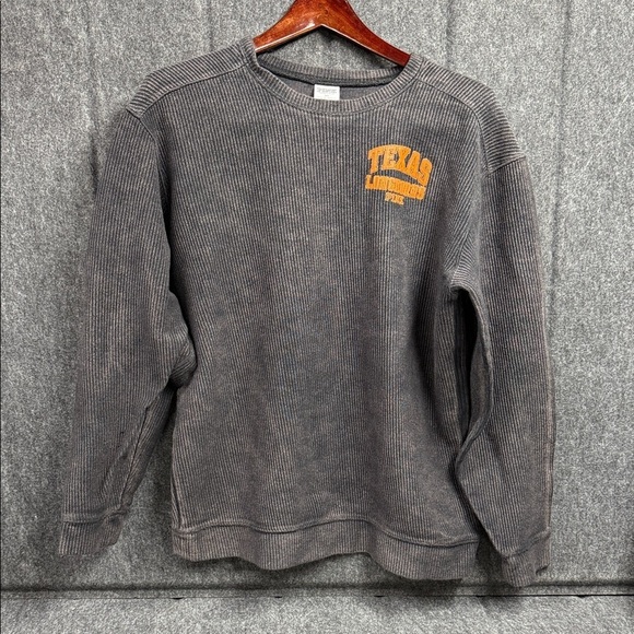 PINK Victoria's Secret Sweaters - PINK Victoria's Secret Charcoal Crewneck Sweater with Orange Logo